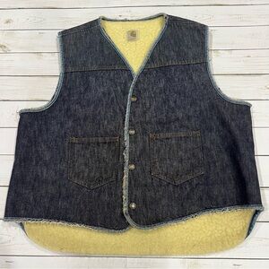 Carhartt Sherpa Lined Denim Vest Sz XL